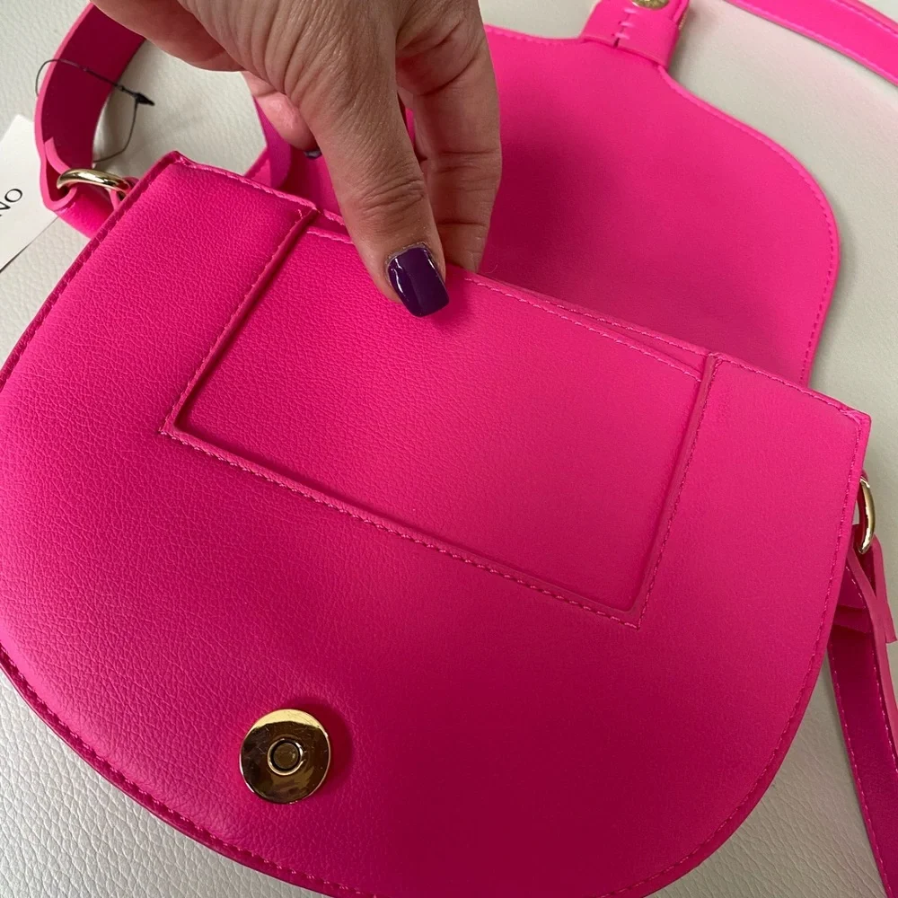 Hot Pink Crossbody Bag with Gold Hardware